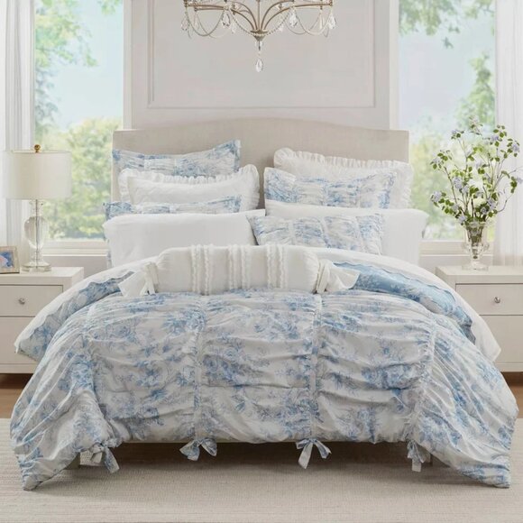 NWT Armoire Collection Toile Floral Coquette Comforter Full/Queen - Picture 1 of 7